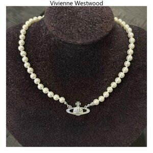 NWT Vivienne Westwood LARGE Bas Relief Pearl Necklace
